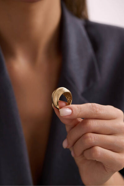 Sembol Gold 14 Ayar Altın Kubbe Kalın Tasarım Yüzük