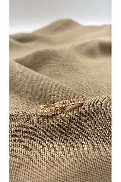 SURA SILVER HALKA MODEL ZİRKON TAŞLI 925 AYAR ROSE GÜMÜŞ KÜPE