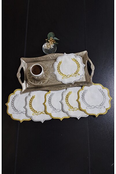 NGR HOME 6'LI SİM DETAYLI KAHVE YANI SUNUM KOKTEYL PEÇETESİ