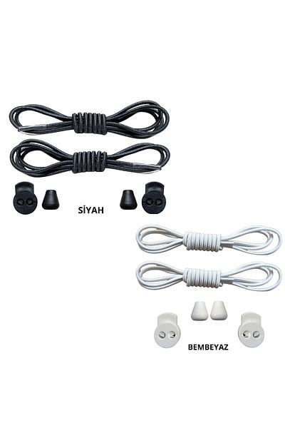 Mawrond 2Pairs--Round Laces, Lock-And-Release, No Tie Needed , 100cm, Elastic Shoelaces