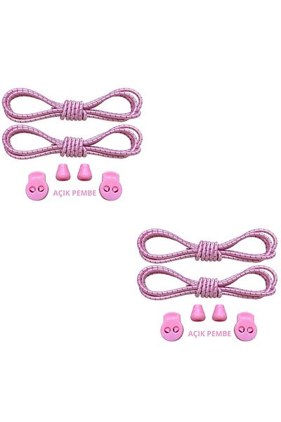 Mawrond 2Pairs--Round Laces, Lock-And-Release, No Tie Needed , 100cm, Elastic Shoelaces