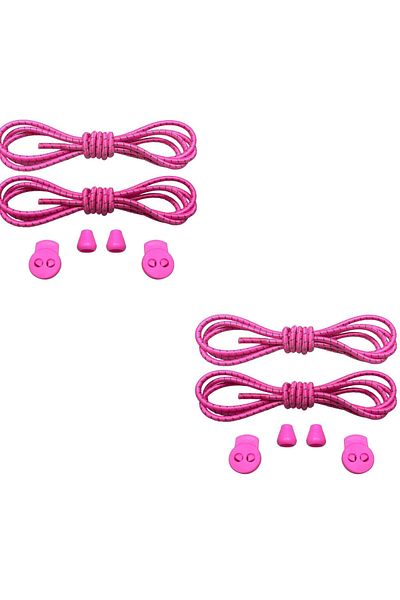 Mawrond 2Pairs--Round Laces, Lock-And-Release, No Tie Needed , 100cm, Elastic Shoelaces