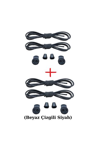 Mawrond 2Pairs--Round Laces, Lock-And-Release, No Tie Needed , 100cm, Elastic Shoelaces