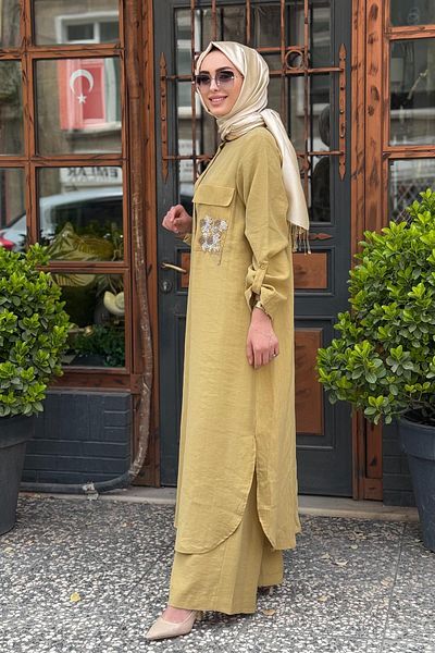 Nurcan Çetin Suit with Trousers 25447 Acid Yellow