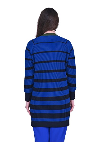 Invee INVEE 7075 Вовняна куртка з кольоровими вставками - Sax