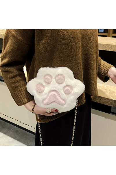 WasWink Hayvan Pençesi Baskılı Çanta - Fermuarlı Polyester Astarlı Omuz Çantası