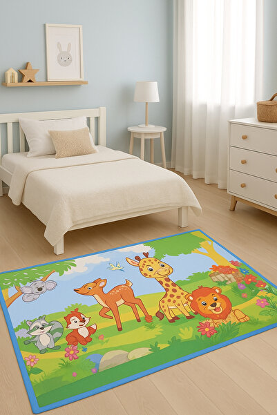 SafeMom 90x145 Bebek, Çocuk, Oyun Matı, Çocuk Halısı - Zoo