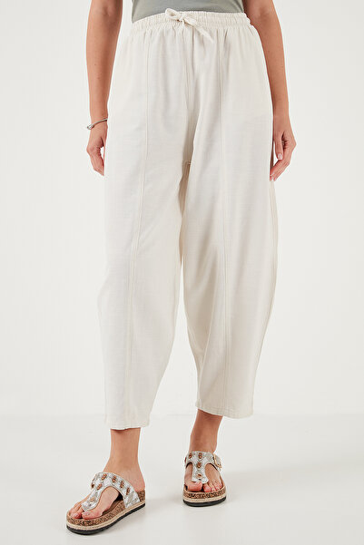 Lela Cotton Relaxed Fit Normal Waist Shrinkable Leg Pants Pants 668Yp5198