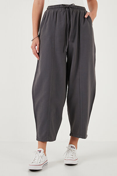 Lela Cotton Relaxed Fit Normal Waist Shrinkable Leg Pants Pants 668Yp5198