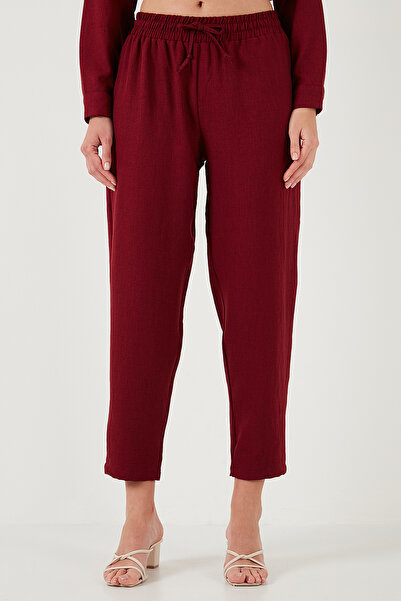 Lela Linen Blended Regular Fit Elastic Waist Long Sleeve Bottom Top Set Set 6696622