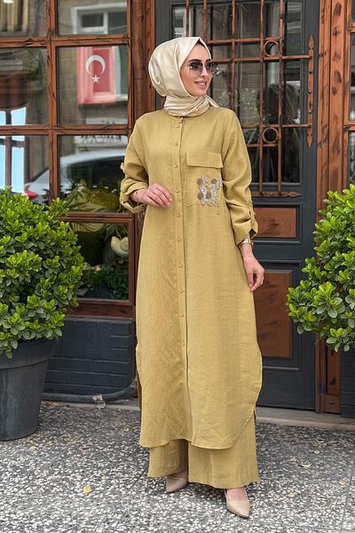 Nurcan Çetin Suit with Trousers 25447 Acid Yellow