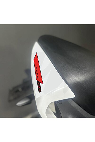 Motiker CF MOTO 450SR Kuyruk Sticker Etiket Modeli Siyah Kırmızı More Fun Üçgen