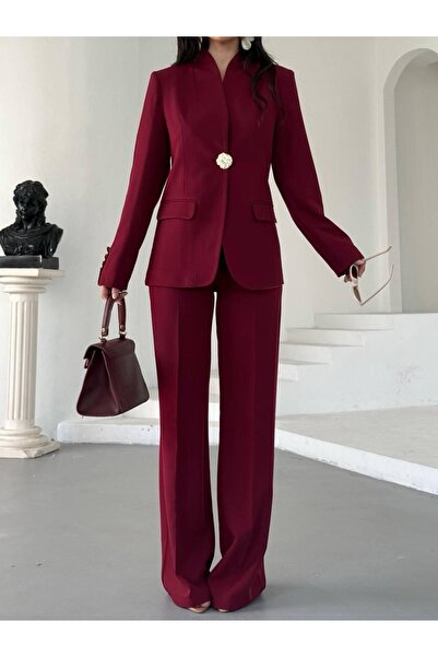 Ekim Store Set de sacou dublu auriu cu un singur nasture