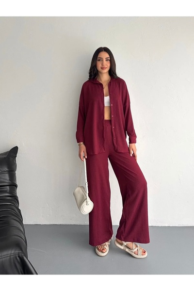 hiraz fashion Women's Turquoise Fabric Shirt Set