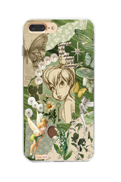 moonset Iphone 7 Plus / 8 Plus Uyumlu Tinker Bell Tasarımlı Baskılı Şeffaf Te...