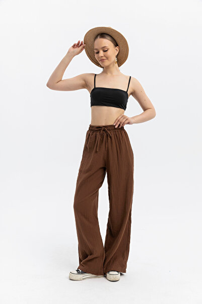 SOFT Wide Leg, Comfortable Muslin Trousers 100% Cotton