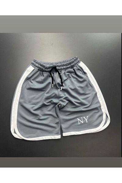 woonkey UNISEX NY PRINTED TRAINING FITNESS ATHLETE SHORTS ΑΕΡΙΖΟΝΤΑ ΎΦΑΣΜΑ