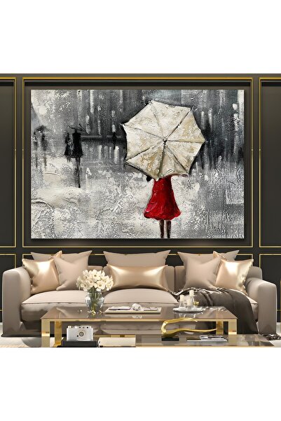 EMYA HOME Εικόνα σε καμβά με γυναίκα με ομπρέλα