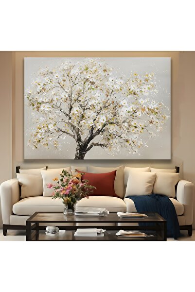 EMYA HOME Pictură pe pânză cu copac alb