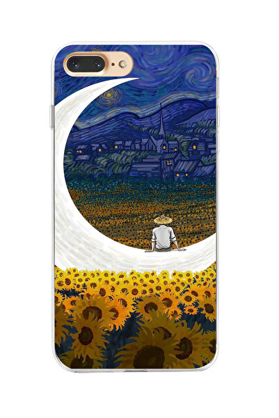 moonset Iphone 7 Plus / 8 Plus Uyumlu Van Gogh Tasarımlı Baskılı Şeffaf Telef...