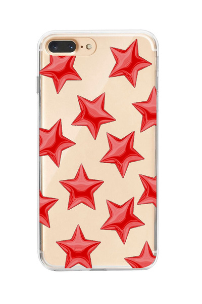 moonset Iphone 7 Plus / 8 Plus Uyumlu Yıldızlar Tasarımlı Baskılı Şeffaf Tele...
