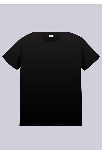 Eva Tekstil تي شيرت نسائي أسود 100% قطن مريح بياقة دائرية موديل-b