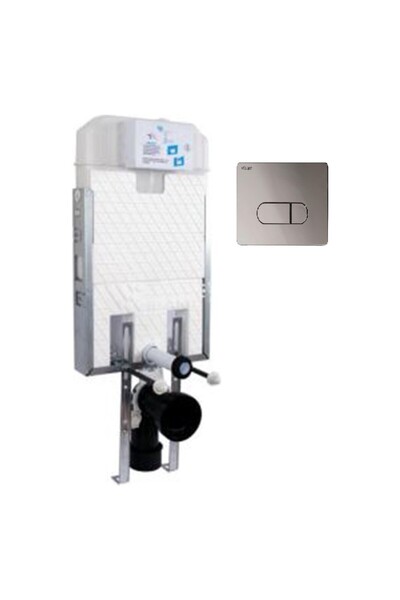 Visam Slim 80 Asma Klozet Gömme Rezervuar + Visam Siena Mat Krom Buton