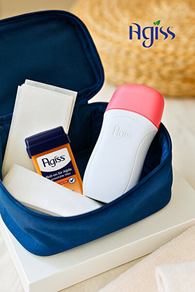 AGISS Çantalı Roll-on Isıtıcılı Set 2 Adet Kartuş Ağda 100ml, Roll-on Ağda Isıtıcı Makine