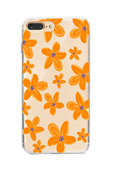 moonset Iphone 7 Plus / 8 Plus Uyumlu Çiçek Tasarımlı Baskılı Şeffaf Telefon ...