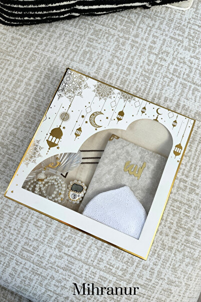 Mihranur Çeyizlik ve Bohçalık Çift Seccadesi Tesbih Zikirmatik Takke Gelin Da...