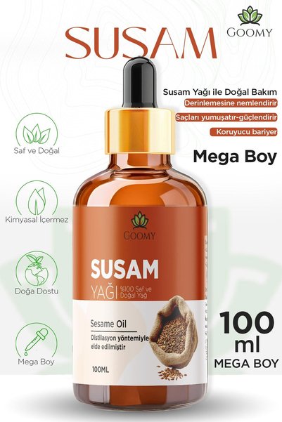 GOOMY زيت السمسم المعصور على البارد 100% زيت السمسم العشبي الطبيعي الثابت 100 مل