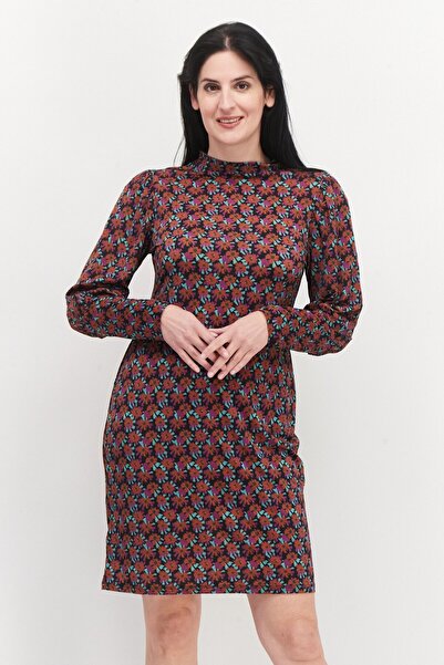 PROMOD Women Allover Printed Midi Dress, Multicolor