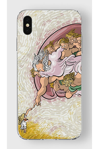 moonset Iphone XS Max Uyumlu Van Gogh Tasarımlı Baskılı Şeffaf Telefon Kılıfı