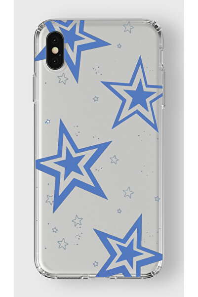 moonset Iphone X / XS Uyumlu Yıldız Tasarımlı Baskılı Şeffaf Telefon Kılıfı