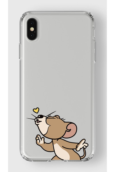 moonset Iphone X / XS Uyumlu Jerry Tasarımlı Baskılı Şeffaf Telefon Kılıfı