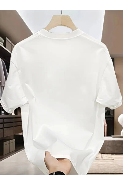 JANES Футболка з принтом з великою горловиною - Біла