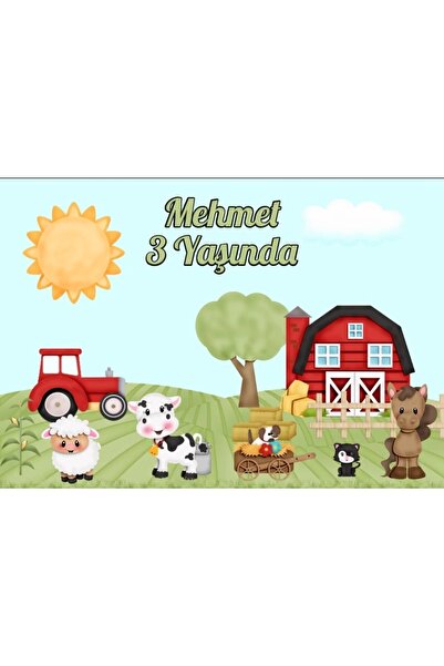 Reysa Tasarım Çiftlik Temalı Doğum Günü Afişi-70x100 cm