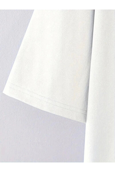 JANES Футболка з принтом з великою горловиною - Біла