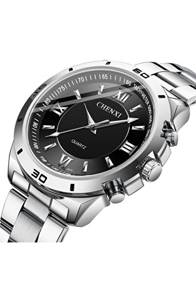 Youtrico ساعة يد نسائية من تشينكسي - فضية، ميناء أسود روماني، مقاومة للماء، م...