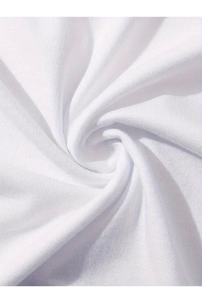 gelirr Tricou oversize cu decolteu cu imprimeu - alb