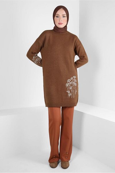 Alvina EMBROIDERY DETAILED KNIT TUNIC 44116