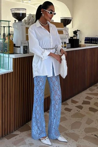 JANES Pantaloni din dantelă cu căptușeală interioară 0081