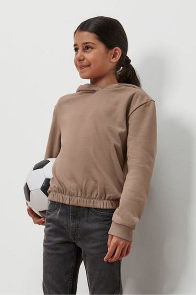 Tchibo Kids Girl Hoodie Long Sleeves Plain Sweatshirt, Brown
