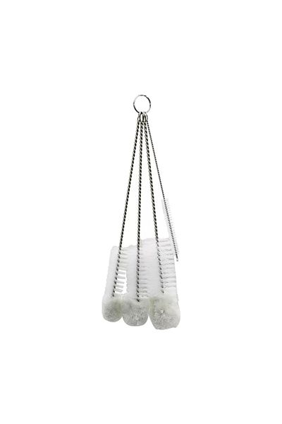 TİMİON 4 Size Glass Straw - Bottle - Teapot Cleaning Brush Set (4172)