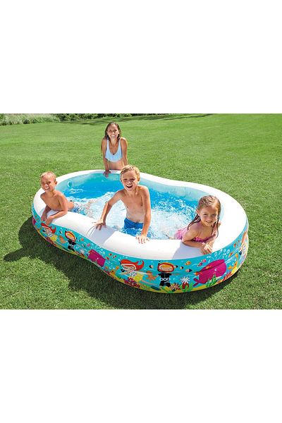 COOYA Portable Baby Inflatable Pool,103" x 63" x 18",with Pump,Comfortable,for Children from 3 years Old