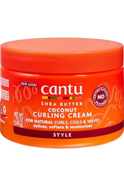 Cantu كريم تجعيد الشعر بجوز الهند من كانتو بزبدة الشيا للشعر الطبيعي، 340 غرام