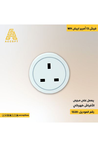 ACCEPT فيش مجرى أفياش كهربائي 13 أمبير