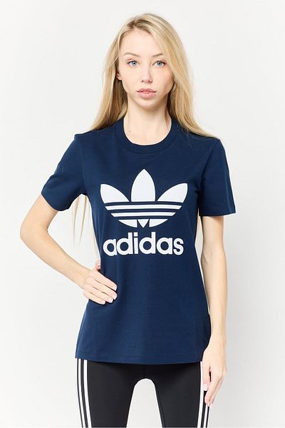 adidas Women Sportswear Fit Brand Logo Outdoor T-Shirt, Navy