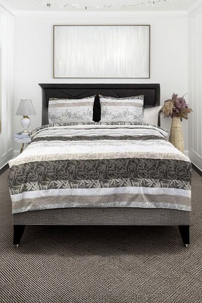 MORRİVAL Комплект за двоен диван King Size 200x235 с цип, цвят бръшлян, Nevrestim, калъф за завивка + калъфка за възглавница, 2 части