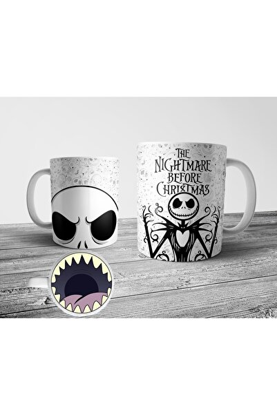 Pixxa Nightmare Before Christmas Jack Alt Tabanı Ağız Tasarımlı Kupa Bardak